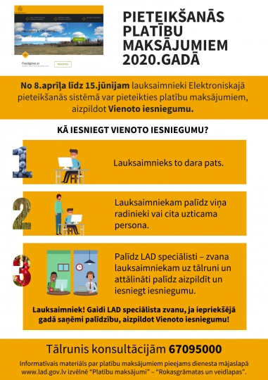 Pieteikšanās platību maksājumiem 2020.gadā