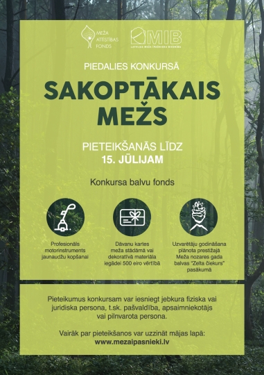 Izsludināta pieteikšanās konkursam “Sakoptākais mežs 2020”