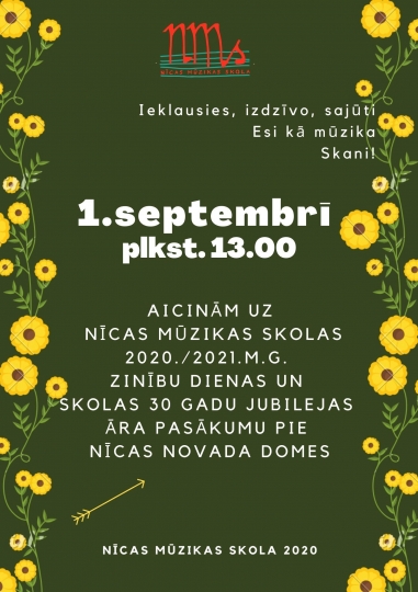 Nīcas Mūzikas skola aicina